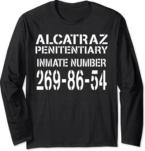 Alcatraz Prison Funny Prisoner Costume Halloween Gifts Long Sleeve T ...