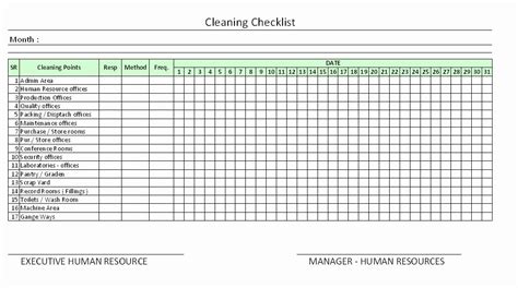 Cleaning Schedule Template Excel Awesome Housekeeping Checklist format for Fice In E… | Cleaning ...