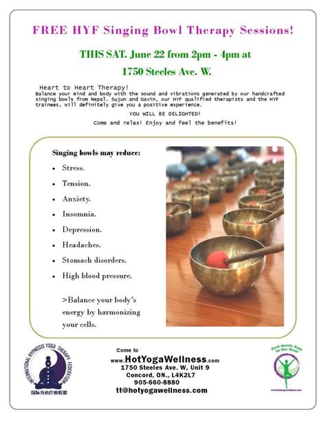 FREE Singing Bowls Therapy Session – Hot Yoga Wellness – Concord