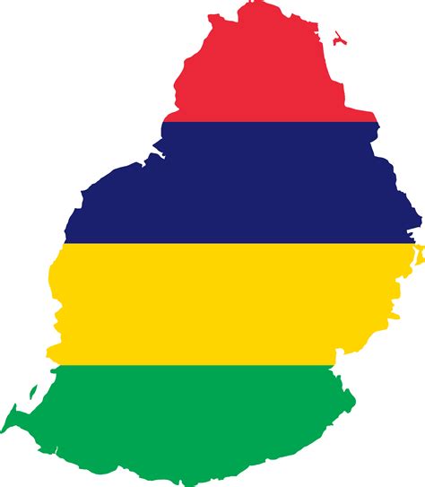 Clipart - Mauritius Flag Map