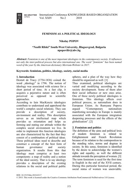 (PDF) Feminism as a Political Ideology