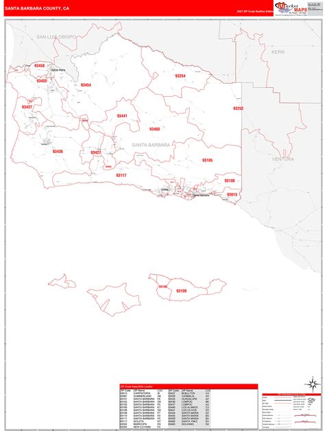 Santa Barbara County Zip Code Map