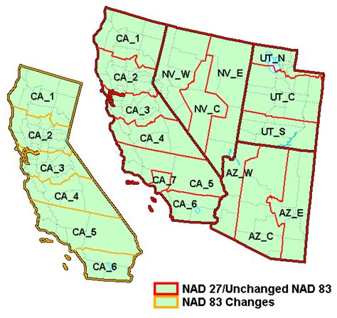 State Plane Coordinate System Map - Printable Map