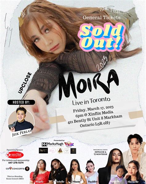 Moira Live in Toronto – Cornerstone Entertainment Inc.