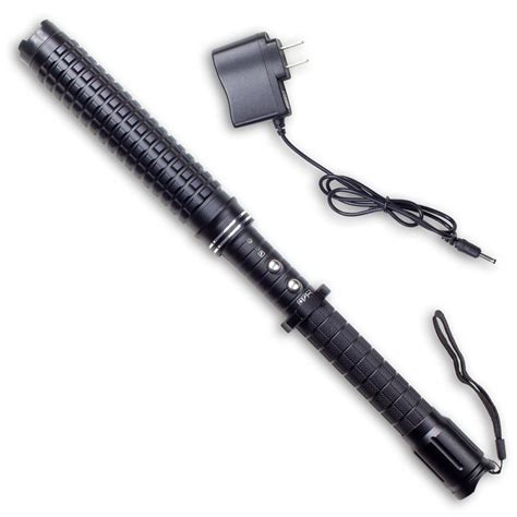 Tactical Stun Baton - Heavy Duty Black Shocker - Hard Hitting Stun Gun | KarateMart.com