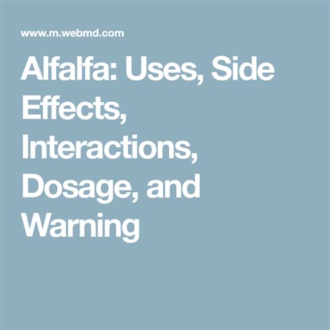 Alfalfa: Uses, Side Effects, Interactions, Dosage, and Warning ...