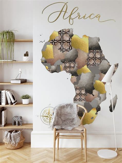 Map of Africa wallpaper | Happywall | Orange | African | Africa | Brown ...