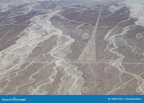 Aerial View of the Trapezoid Nazca Lines Stock Photo - Image of plane ...