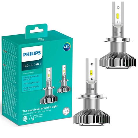 Kit Lâmpada Led Philips Ultinon Led H7 Luxeon +160% Luz