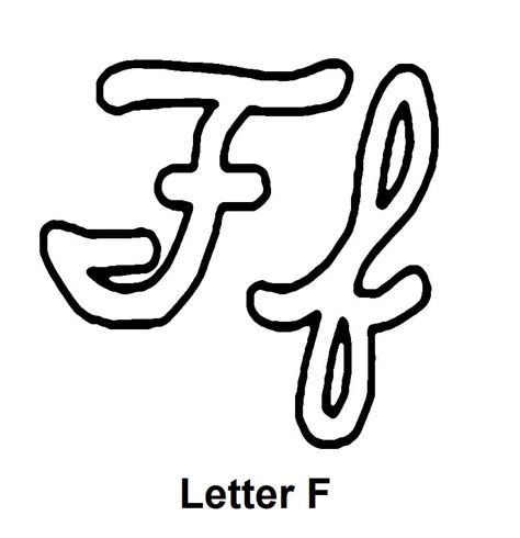 Cursive Alphabet Letter F coloring page - Download, Print or Color ...