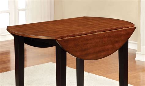 Dover II Black and Cherry Drop Leaf Round Dining Table from Furniture of America (CM3326BC-RT ...