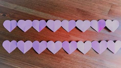 Paper heart shape chain| Easy paper heart chain - YouTube