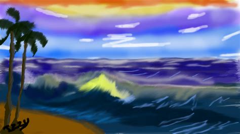 Bob Ross - Tropical Seascape in Photoshop by Mimirinpro on DeviantArt