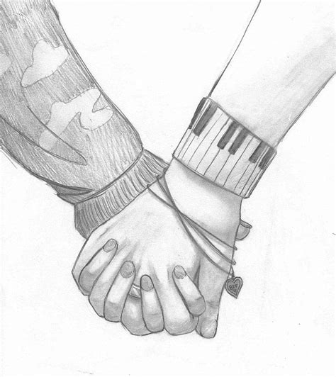 Cute Anime Couples Drawings Holding Hands