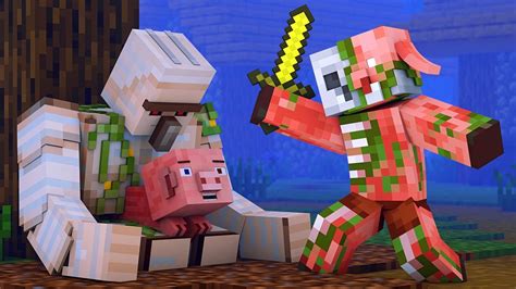 Zombified Piglin Life 1 - R.I.P Zombie Pigman Minecraft Animation - YouTube