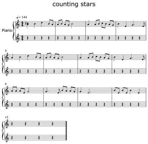 counting stars - Sheet music for Piano