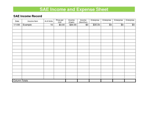 Small business income expense spreadsheet template - communicationsrewa