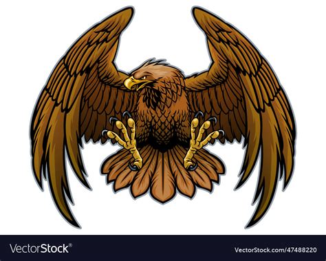 Hand draw golden eagle Royalty Free Vector Image