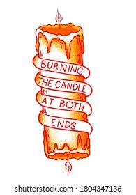 Burning Candle Both Ends Stock Illustration 1804347136 | Shutterstock