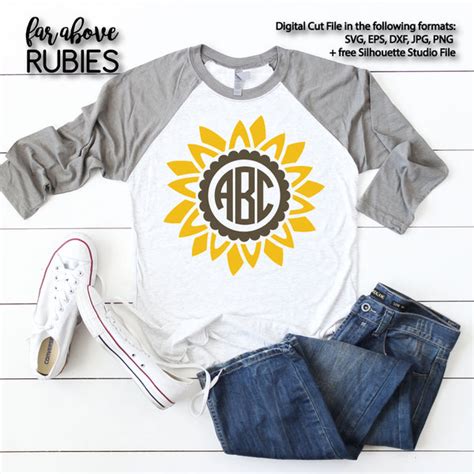 Sunflower Monogram Wreath (monogram NOT included) digital cut files – Faraboverubies Designs