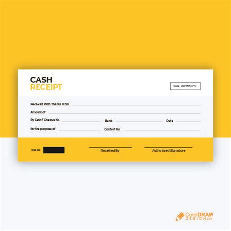 Download Cash Receipt Payment Template Design | CorelDraw Design (Download Free CDR, Vector ...