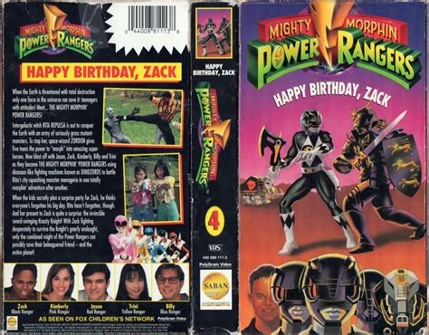 Power Rangers: Happy Birthday, Zack DVD/video cover Zack Power Rangers, Mighty Morphin Power ...