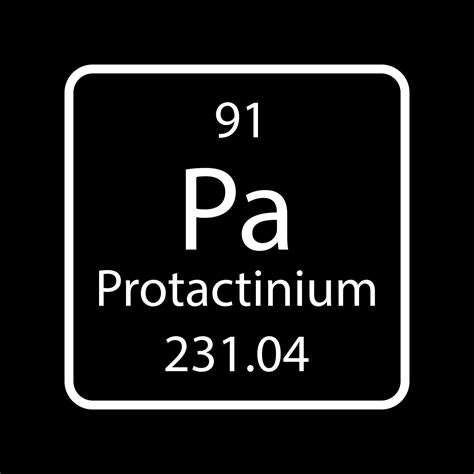 Protactinium symbol. Chemical element of the periodic table. Vector illustration. 12252619 ...