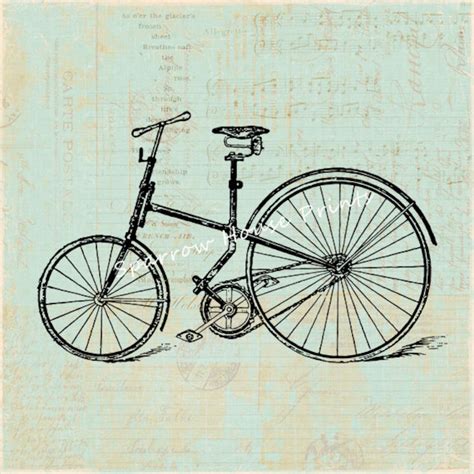 Antique Old Fashioned Bicycle Wall Art Bike Print Vintage | Etsy