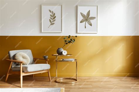 Premium Photo | Unique living room in modern style interior with design armchair, elegant gold ...