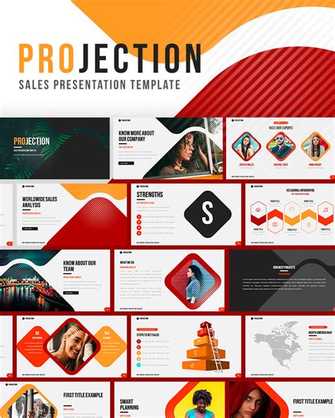 Sale Projection PowerPoint template #86469 - TemplateMonster