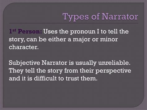 Types Of Narrators In A Short Story