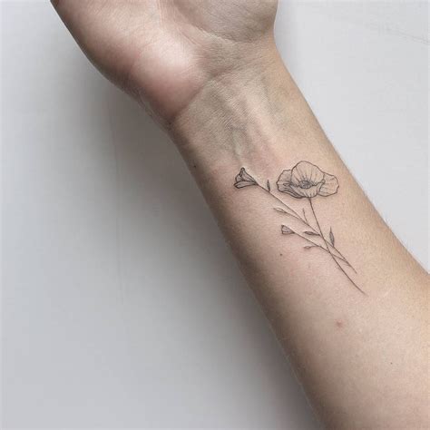 Simple Poppy Flower Tattoo Black And White - Viraltattoo