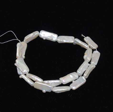 White Biwa Pearl Rectangle Beads Strand – Estatebeads