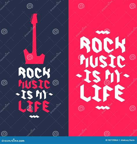 A poster Rock is my life. stock vector. Illustration of metal - 98739864