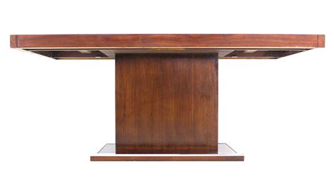 Mid-Century Modern Rectangular Pedestal-Base Walnut Dining Table at 1stDibs | rectangle pedestal ...