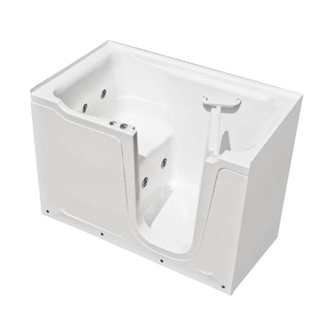 Shop Endurance Endurance Tubs White Fiberglass Rectangular Walk-in Whirlpool Tub (Common: 36-in ...