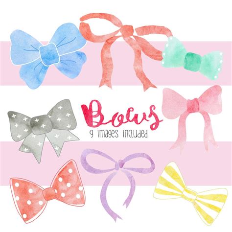 Bows Clip Art Set 9 Images Included - Etsy