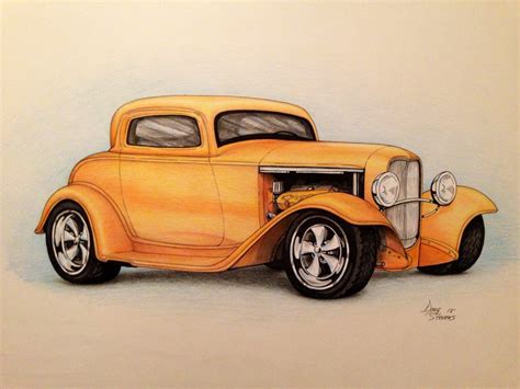 Colored Pencil Sketch | Car illustration, Illustration sketches, Car drawings