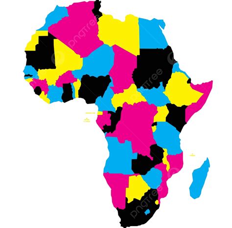 Vector Illustration Of Africas Political Map In Cmyk Shades On A White ...