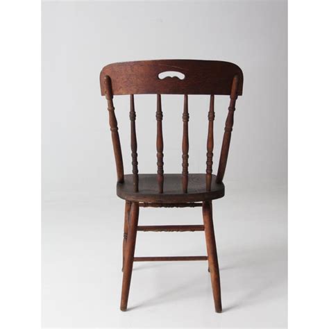 Antique Wood Pub Style Dining Chair | Chairish