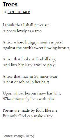 Trees Trees Poem By Joyce Kilmer Touched By An Angel,, 48% OFF