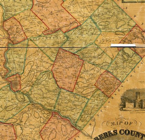 Map of Berks County Pennsylvania PA 1854. Reproduction | Etsy