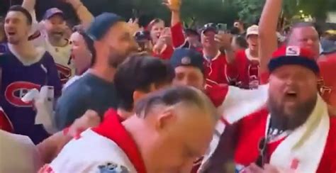 Montreal Canadiens fans celebrate playoff win outside arena in Vegas | Offside