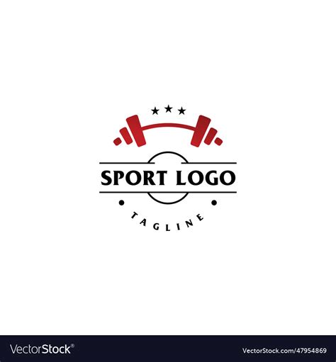 Sport center badge logo classic Royalty Free Vector Image