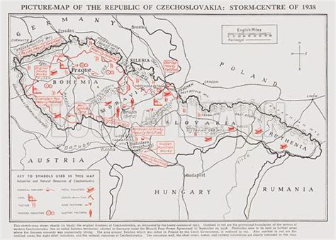 Map of Czechoslovakia during the crisis over the Sudetenland, … stock ...