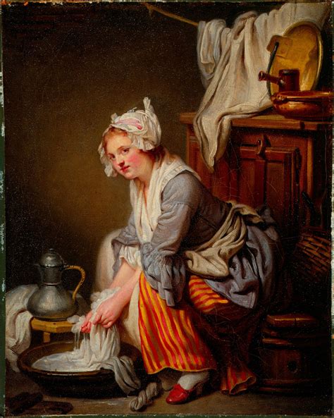 The Laundress, Jean-Baptiste Greuze, French. | French paintings, Realism art, 18th century paintings