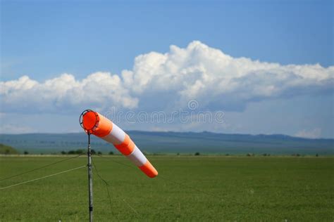 Details with a Wind Direction Indicator on an Airport Stock Photo ...