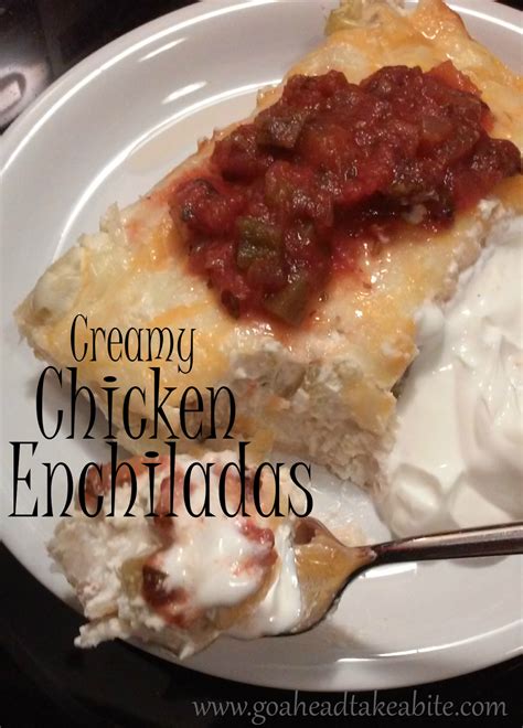 Go Ahead... Take A Bite!: Creamy Chicken Enchiladas