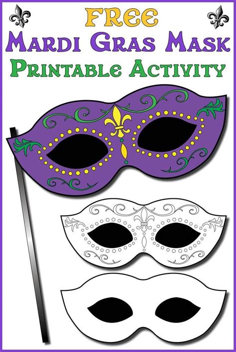 Printable Mardi Gras Mask Template! | Mardi gras mask template, Mardi ...