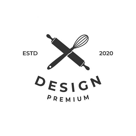 Premium Vector | Bakery logo concept with whisk and rolling pin. en 2024 | Logo boulangerie ...